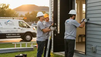 Professional vinyl siding and door installation in Shreveport, LA home exterior by Next Level Exteriors