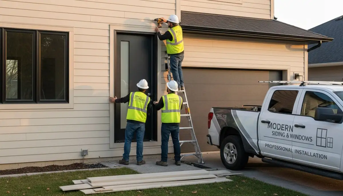 Professional vinyl siding and door installation in Shreveport, LA by Next Level Exteriors