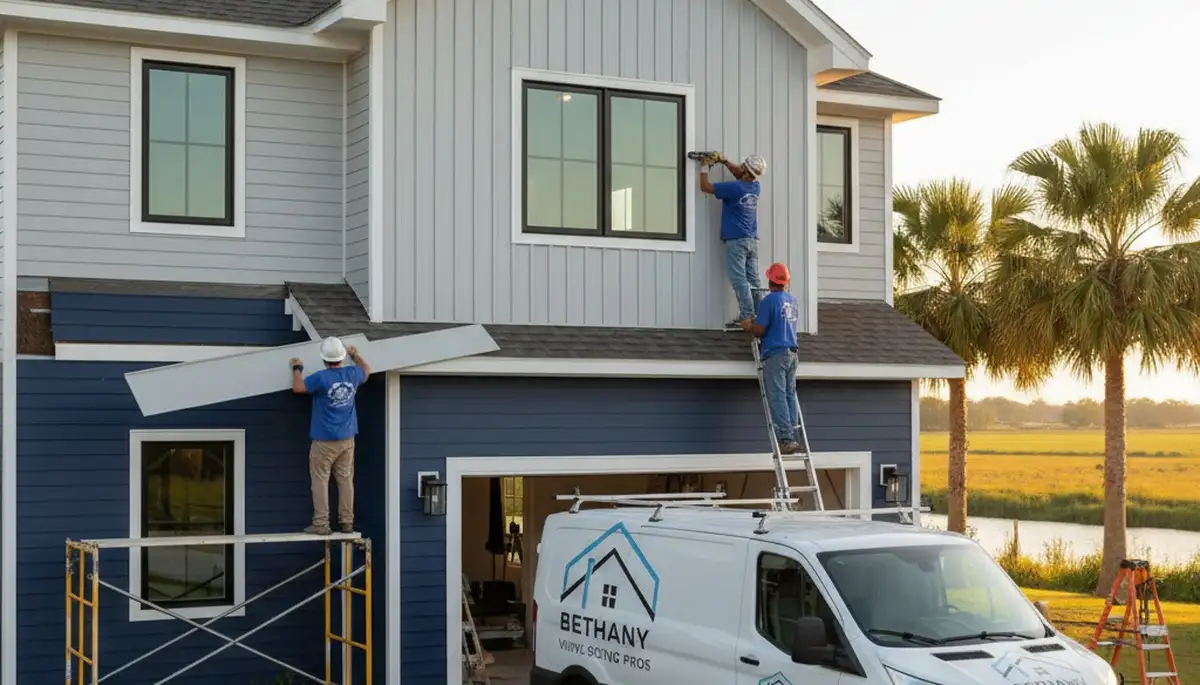 Professional vinyl siding installation on residential home exterior in Shreveport, LA