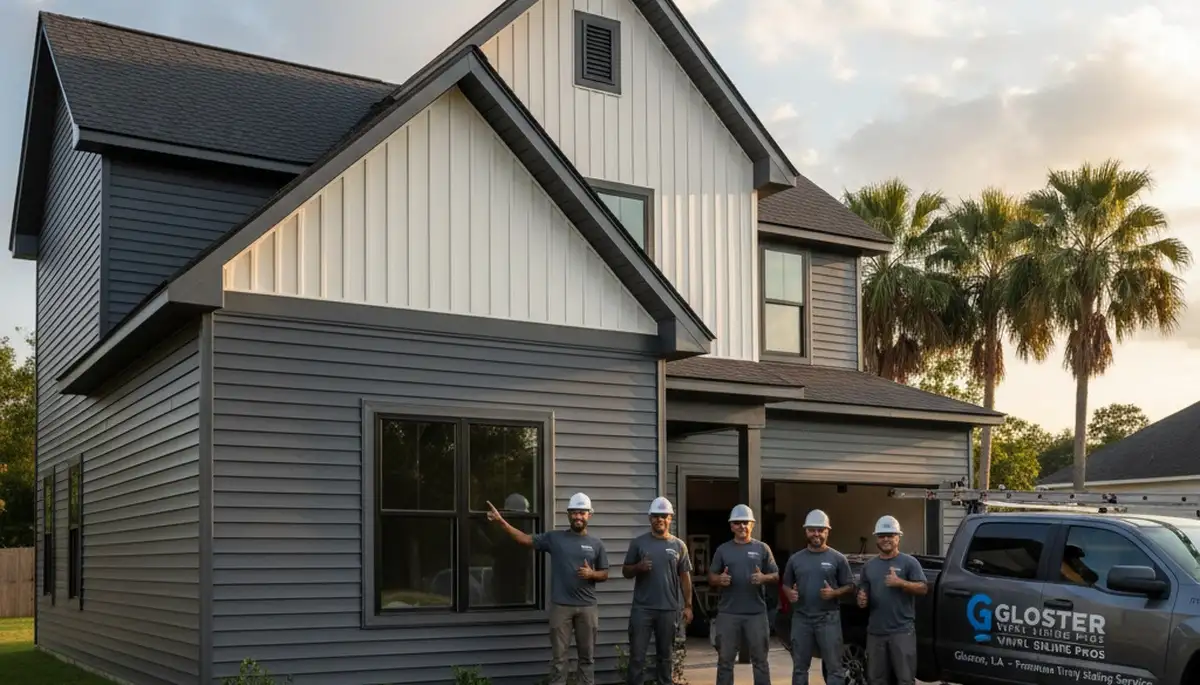 Vinyl siding installation on residential home exterior in Shreveport, Louisiana