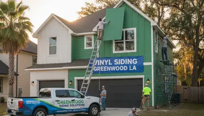 Professional vinyl siding installation on home exterior in Shreveport LA by local siding experts